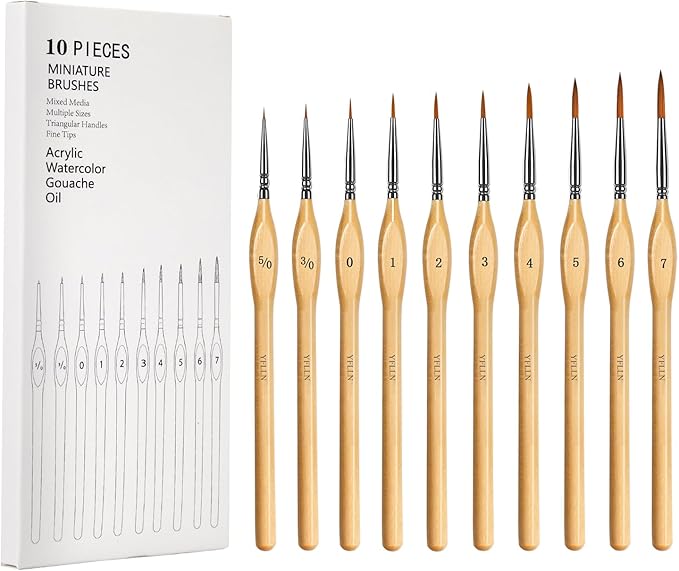 Miniature Paint Brushes Kit, Fine Detail Painting Brush Professional Tiny Paints Brush Set for Art Watercolor Oil Acrylic,Craft Models Rock Painting