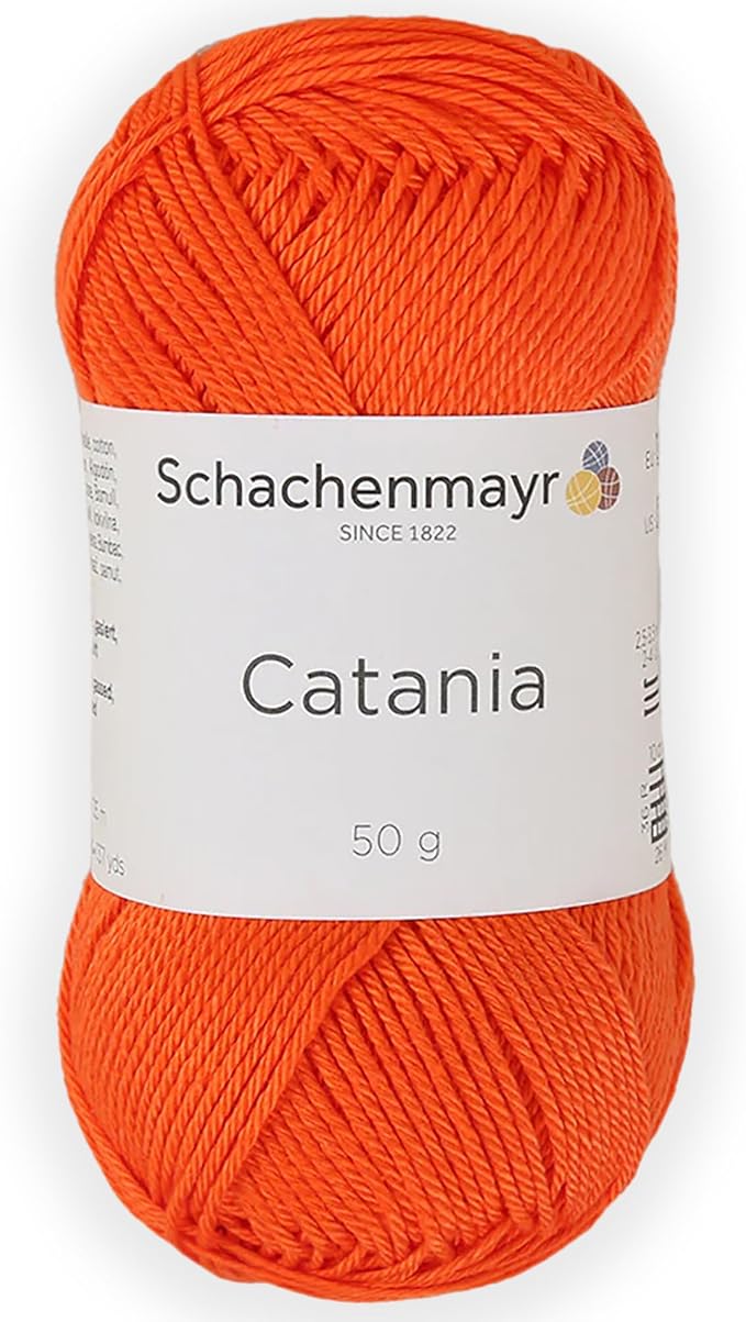 1 Skein/Pack Schachenmayr (SMC) Catania Originals Yarn, Each Ball 1.76 Oz (50gr) / 136 Yards (125 m), 100% Mercerized Cotton for Knitting and Crochet Yarn, Sport Weight, 189 - Jaffa