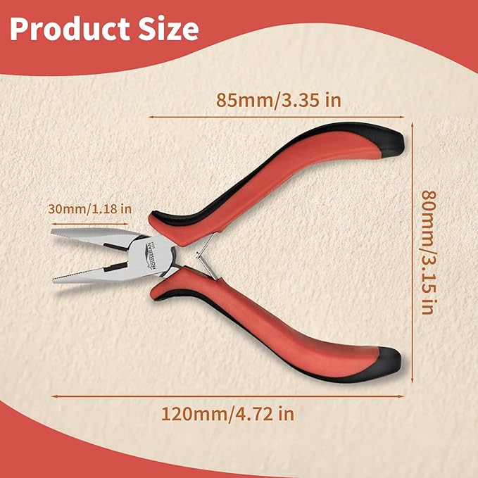 houseran small needle nose pliers 5"-5 pack mini needle nose pliers, spring loaded needle nose pliers, jewelry pliers needle nose for jewelry making