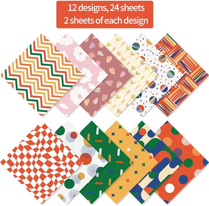6x6" 160gsm Cardstock Single Sided Scrapbooking 24 Papers Pad Vintage Decoupage Scrapbook Kit Patterned Paper Junk Journal Supplies Journaling Supply Scrap Paper Crafting. Sweet Love