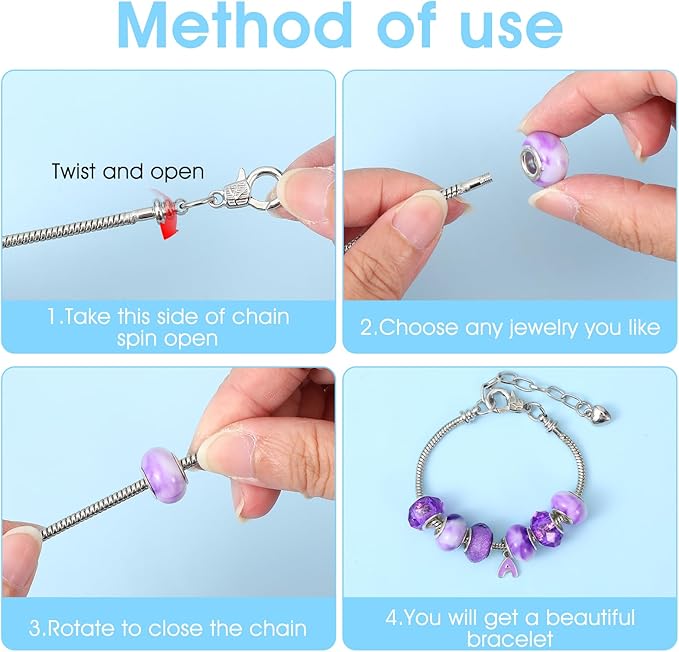 40 Pcs Snake Chain Charm Bracelet Adjustable Snake Charm Bracelet with Heart Lobster Clasp Extender Chain for Women Jewelry Making DIY Gifts Supplies