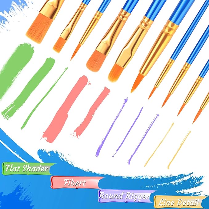 AROIC Paint Brushes Palette Set,24 Pack/240Pcs Acrylic Paint Brushes and 24 Palettes, Professional Artist Brushes, Finger and Face Painting Oil Painting Watercolor Kid's and Adult Painting Art Set.