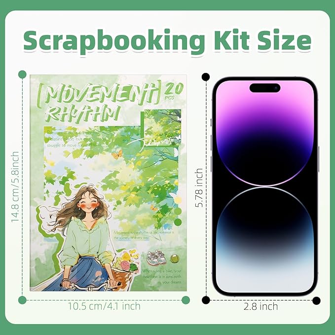 Movement Rhythm Sticker Scrapbooking Supplies for Junk Journal, 20 Sheets PET Stickers - Vintage Journaling Stickers, Ephemera Sticker Book Pre Cut(TZ-009-007)