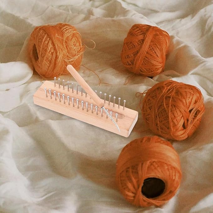 1 Set Knitting Looms Wooden Scarf Loom Woolen Weaving Kit Scarf Hats Making Tools Crochet Hook for DIY