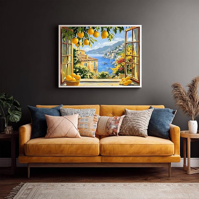 Paint by Numbers Kit for Adults, Lemon Paint by Numbers Kit for Adults Beginners, DIY Acrylic Painting on Canvas for Home Wall Art Decor(16x20Inch