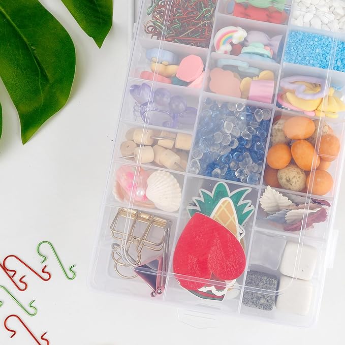 OALCQ 36 Grids Bead Organizer Box Tackle Box Organizers and Storage Rock Collection Boxes Plastic Organizer Boxes