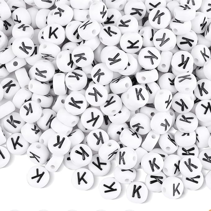 1500pcs Letter K Beads for Friendship Bracelets Making Kit, DIY Jewelry Making Supplies Alphabet Beads