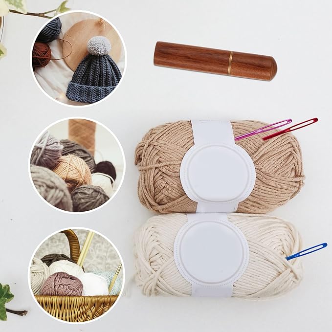 18pcs Large Eye Hand Knitting Needles, Aluminum Big Eye Sewing Needles Kit with Curved Needle & Blunt Needle & Wooden Needle Case for Quilting Beading Crochet Projects for Twine Yarn Wool