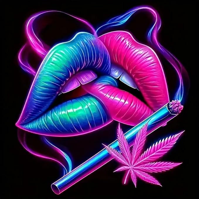 KTHOFCY 5D DIY Diamond Painting Kits for Adults,Colorful Lips Full Drill Embroidery Cross Stitch Crystal Rhinestone Paintings Pictures Arts Wall Decor Painting Dots Kits 11.8X11.8 in