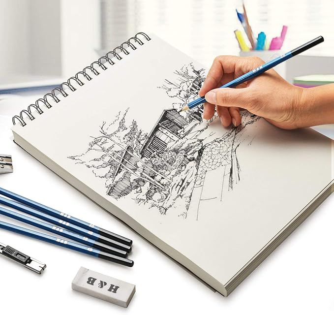 AGPtEK Sketch Book, Art Drawing Pad 9 X 12, 100 Sheets, 60lb/100g, 2 Pack