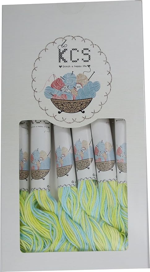 KCS Big skeins of 25 Meters Size 25 Color Variegated Cross Stitch Stranded Threads,6 skeins,4060