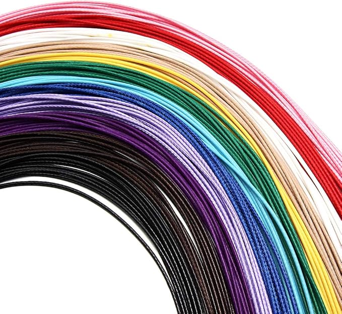 60Pcs Waxed Necklace Cord Bulk for Jewelry Making,Necklace Rope String with Clasp for DIY Bracelet Pendant,Multicolor(18 Inches and Thickness 1.5mm)