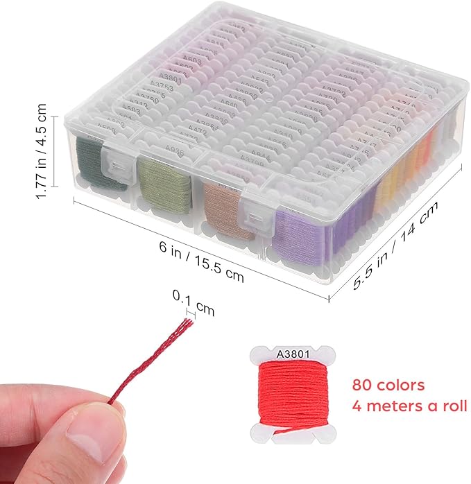1 Box Embroidery Set, Friendship Bracelet String Kit, String Bracelet Making Kit, 80 Colors Embroidery Thread for DIY Sewing Use