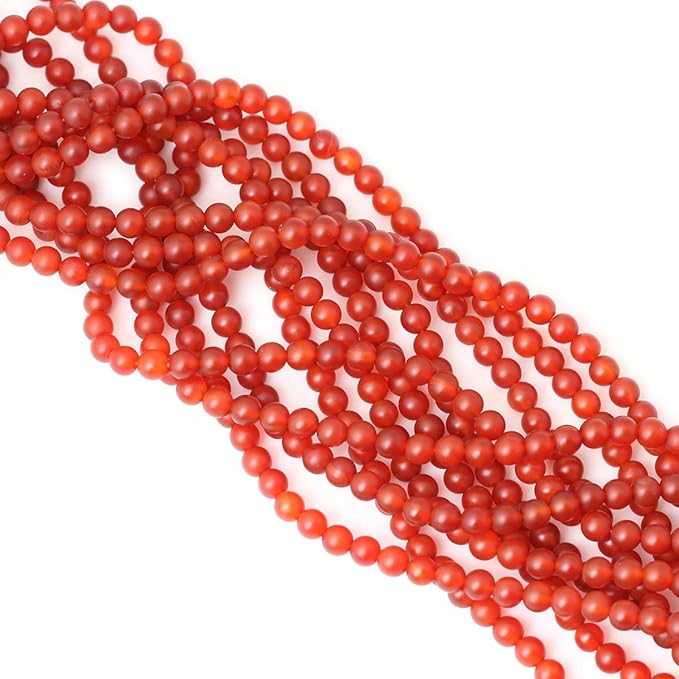 60PCS 6mm Natural Frosted red Agate Round Loose Beads for Jewelry Making DIY Findings 1 Strand 15"