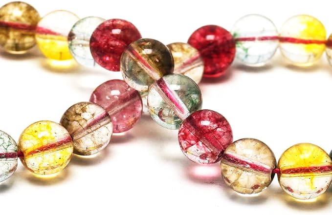 Crystal Beads for Jewelry Making - 10mm Glass Round Craft Beads for Bracelets(35-38pcs, Colorful Crystal)
