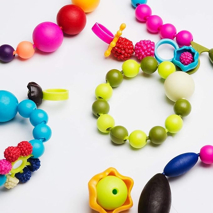 gili pop beads - jewelry making kit for 3 4 5 6 7 8 year old little girls - arts and crafts toys for kids age 4yr-8yr - necklace bracelet creativity snap set top best christmas birthday gifts (500pcs)