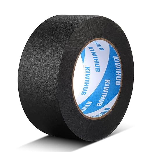 Black Painter's Tape,2" x 60 Yards - 14 Day Easy Removal Decorative Masking Tape for Painting,Labeling,DIY Crafting,Decoration and School Projects