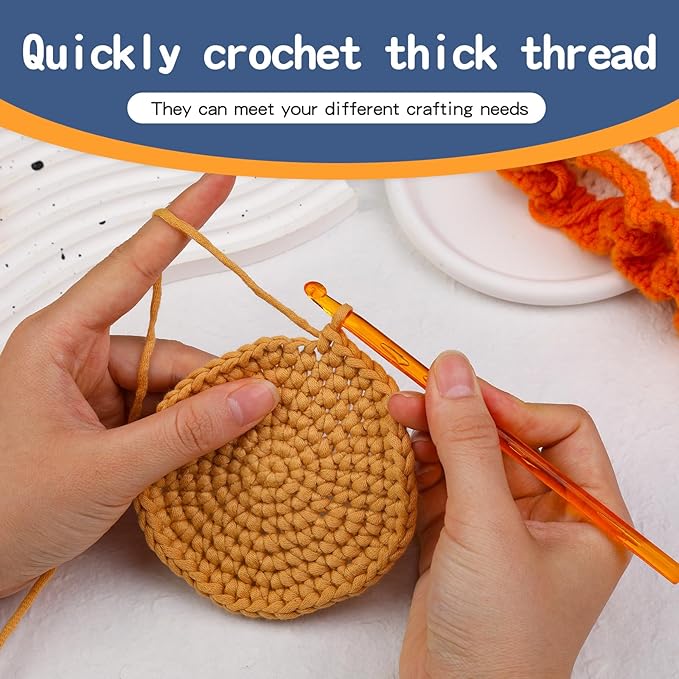 6 mm Crochet Hook, Ergonomic Handle for Arthritic Hands, Colorful Transparent Crochet Hook for Beginners and Crocheting Yarn
