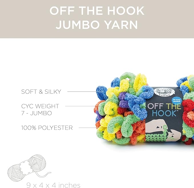 Lion Brand Yarn Off The Hook Yarn, Bulky No-Needle Craft Yarn for Crocheting, Hand-Knitting Yarn, 2-Pack, Cosmic Dust