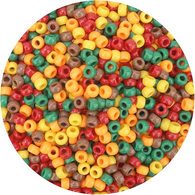 thanksgiving pony beads 1100 pcs,fall beads,bulk bead for jewelry making,hair bead for bracelet making,thankgiving gifts for mom teacher grandma(fall color)
