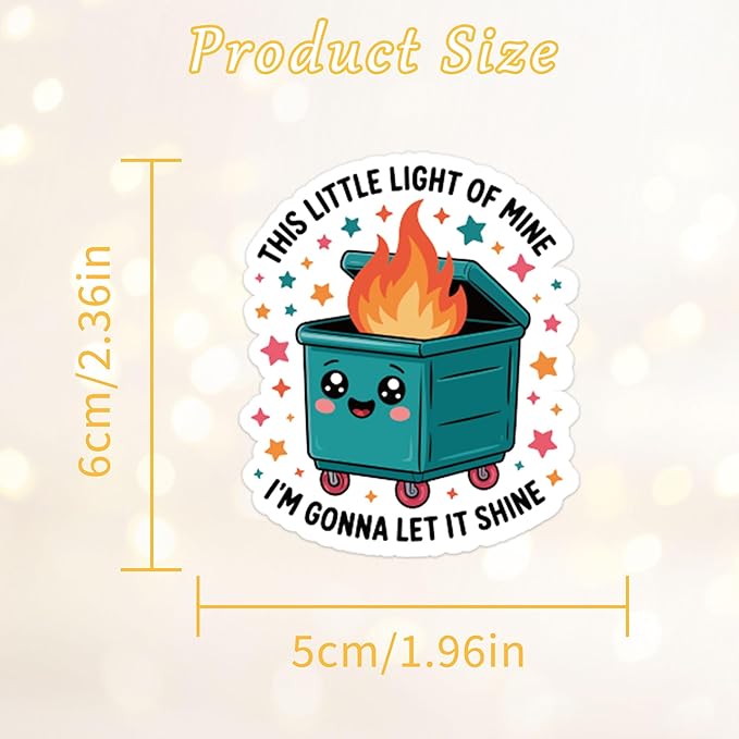 100 Pcs Dumpster Fire Stickers, Funny Dumpster Fire Gifts for Women Men Coworkers, Sarcastic Laptop Water Bottle Stickers for Adults, Humor Office Desk Journal Decor Pack