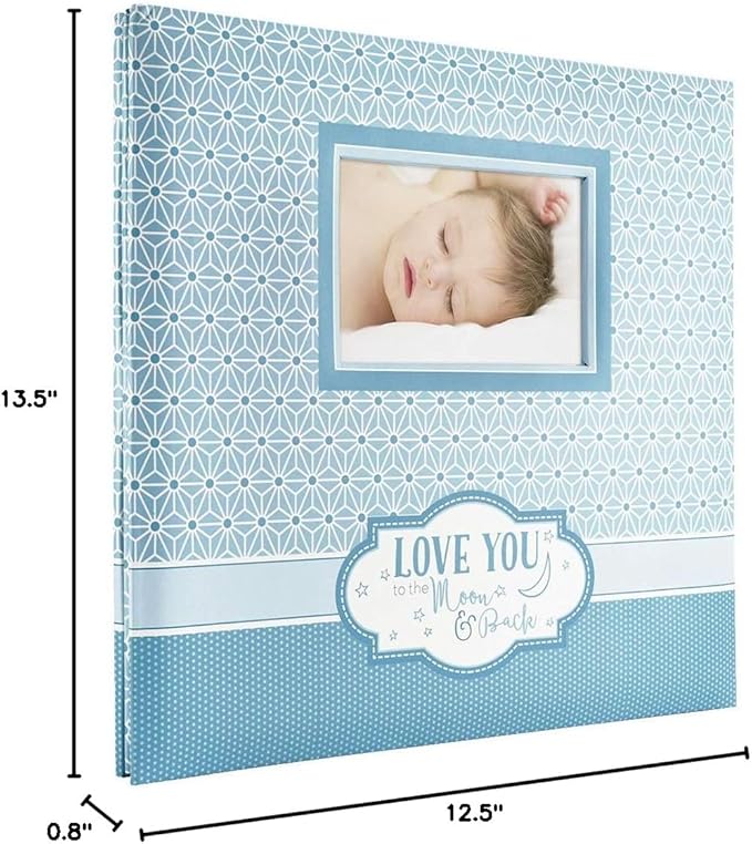 MCS Expandable 10-Page Baby Scrapbook Album with Photo Opening Cover and 12 x 12 Inch Pages, 13.5 x 12.5 Inch, Love You to the Moon and Back