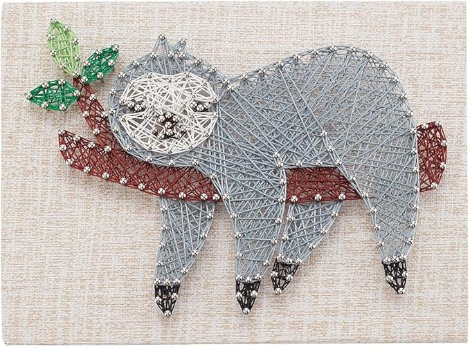 WEBEEDY DIY String Art Kit for Adults Beginners, Cute Sloth Animal Nail String Craft Kit, Include All Necessary Accessories and Frame for Christmas Mother's Day Valentine's Day Home Wall Decor Gift