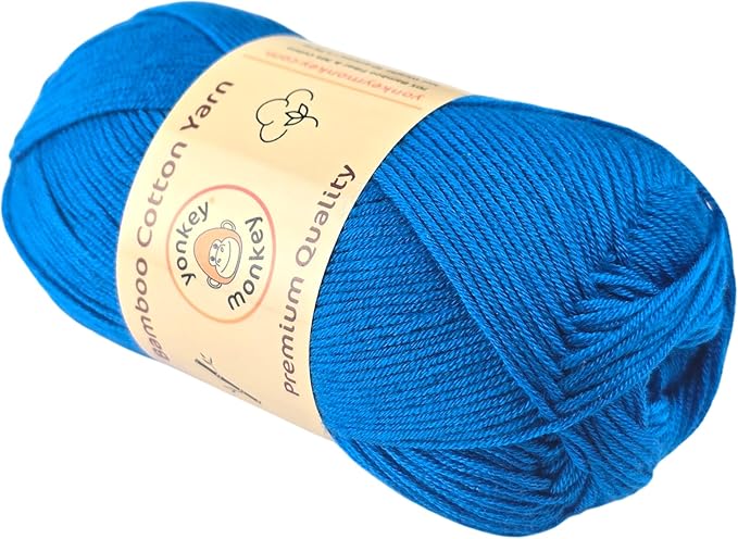 10-Pack of Yonkey Monkey 500 Grams Yarn - 70% Rayon derived from Bamboo, 30% Cotton - Imported - Blue 9056