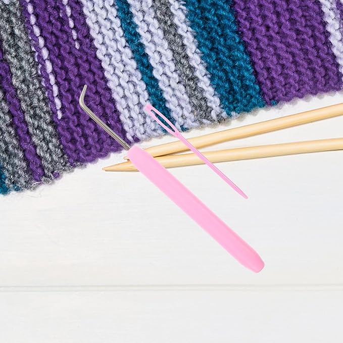 TEHAUX Plastic Knitting Loom Kit with Crochet Hook and Needle Yarn Weaving Tool for DIY Sweaters Scarves Bracelets and Hair Ropes 4.52X4.72X2.36In