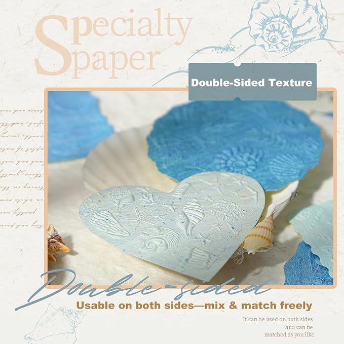 Embossed Textured Collage Paper Set, 80 Sheets Assorted Shapes - Vintage Scrapbook Junk Journal Layering Ephemera (Not Self-Adhesive)