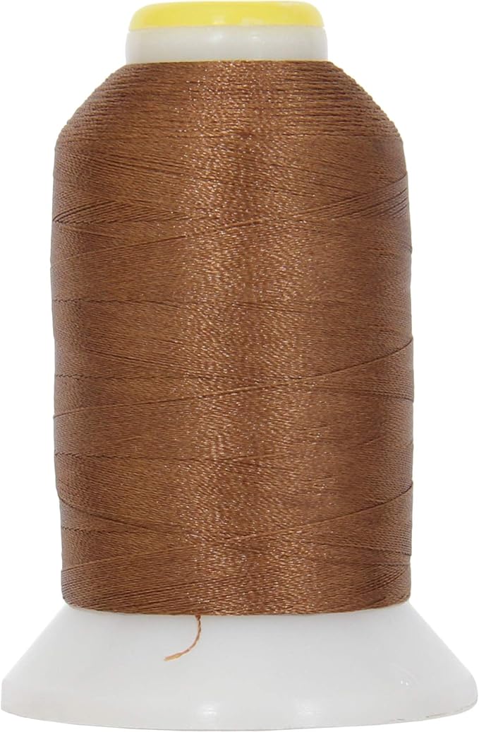 Threadart 60 Weight Micro Embroidery Thread | Fine Line Lettering & Bobbin Thread | 1000m Spools - 30 Colors Available - Med Tan