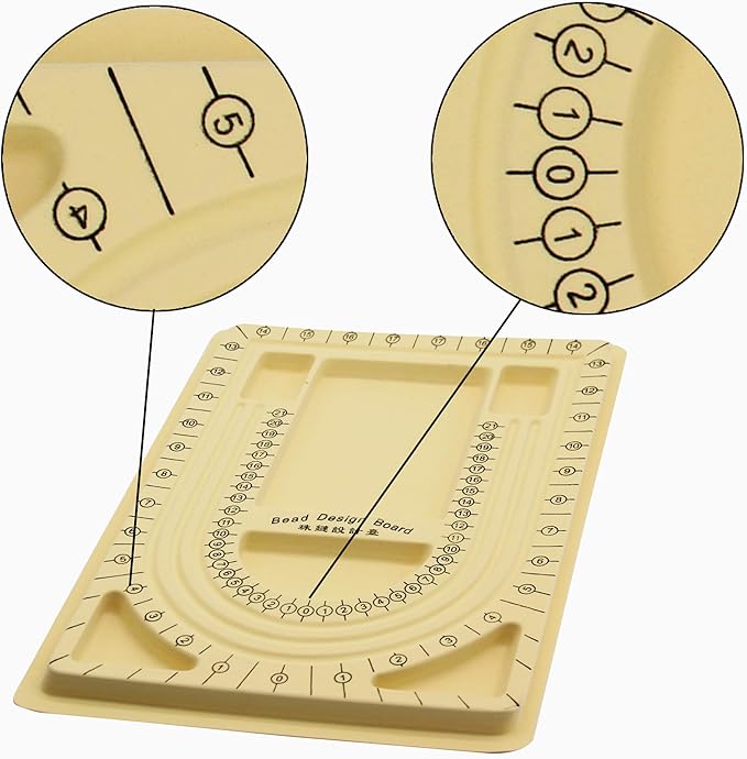 H&W Yellow Bead Board with Flock, 9.5 by 12.9-inch, Design Beading Board Tray DIY Craft Tool for Girl and Necklace Beading Jewelry Designer