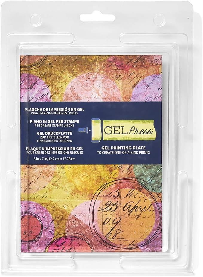 gel press monoprinting print plate - 5” x 7” gel plate - printmaking supplies - reusable gel printing plate for press art for card making, scrapbooking, journaling, arts and crafts, home decor