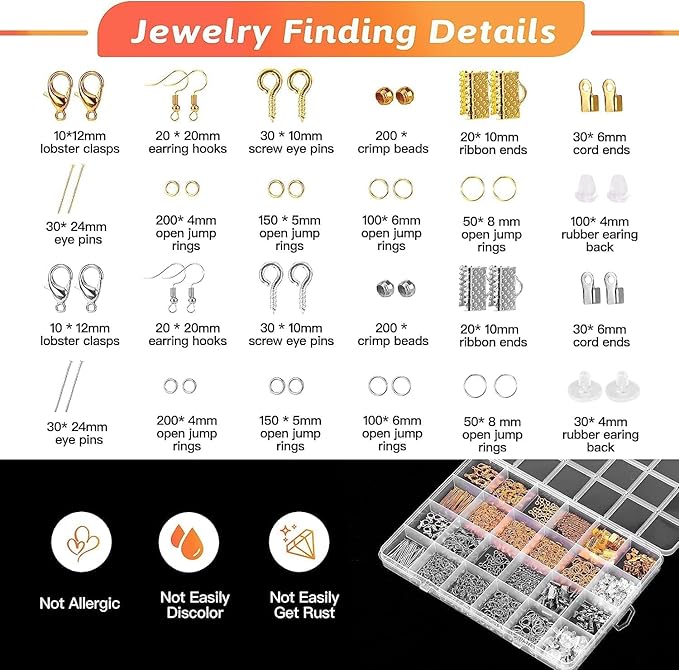 Giwaelro Jewelry Making Kit for Adults, Jewelry Making Supplies with Jewelry Making Tools, Jewelry Pliers, Jewelry Wires, Findings, Necklace Chains, Magnifier and Storage Bag (Pink)