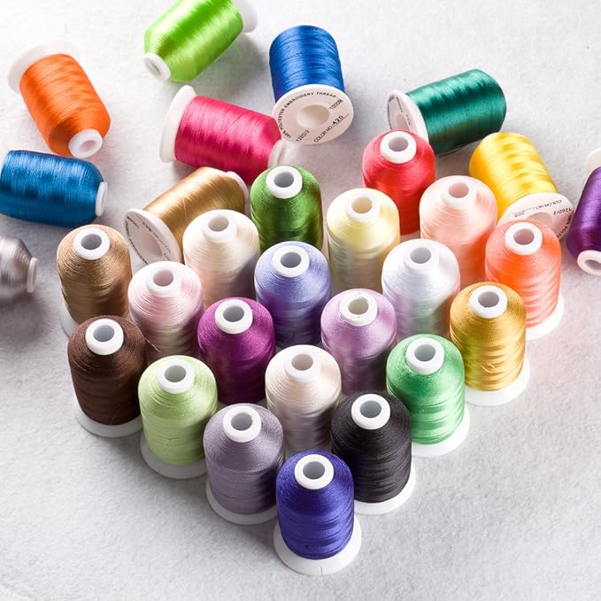 Simthread 40 Colors 1100Y(1000M) Machine Embroidery Thread Big Spool Polyester Bright and Beautiful Colors for Brother Babylock Janome Singer Pfaff Husqvarna Bernina Machines