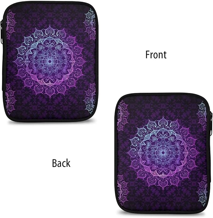 Hechitok Mandala Purple Crochet Hook Case Without Hooks and Accessories Zipper Storage Organizer Bag with Web Pockets for Various Crochet Needles Accessories Crochet Hook Kit Tools