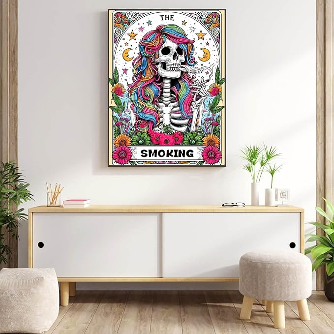 Meothan Diamond Painting Kits for Adults, 5D DIY Skull Diamond Art Kits for Adults Beginners, Diamond Dots Kits Gem Arts Crafts for Living Room Bedroom Offices Home Wall Decor 12X16 Inch