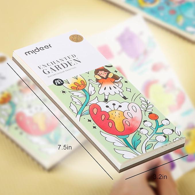 Pocket Watercolor Book Set, Watercolor Painting Book,Watercolor Bookmarks for Kids, Beginning, Students Painters Christmas Gifts (3PCS)