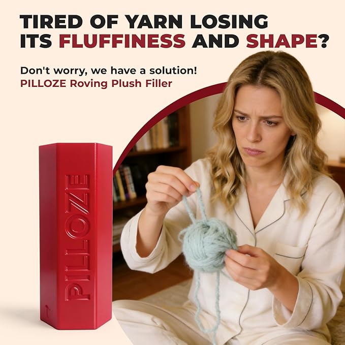 Chunky Yarn Fluffer - Yarn Fluffing Tool for Crochet & Knitting Projects, Compact Portable Yarn Texture Enhancer for DIY Craft Enthusiasts, Red