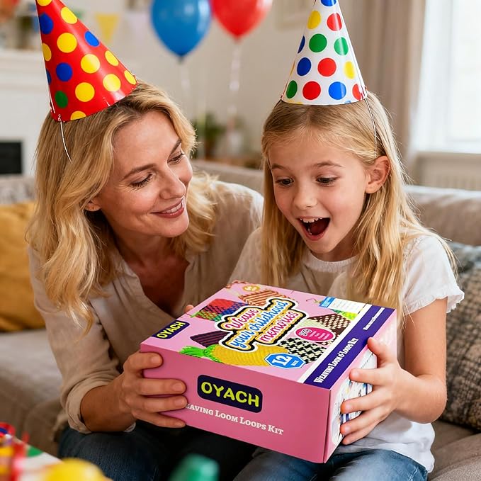 OYACH 7inch Cotton Potholder Metal Weaving Loom Loops Kit,11 Colors Loom Kit with 440 Rainbow Loops/Metal Loom/10 Ring Hooks,DIY Crafts for Kids Adults,Gift for Ages 6 7 8-12 Year Old(12 Potholders)