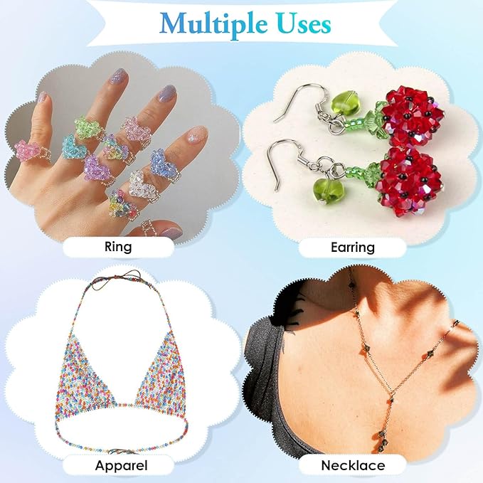 Paxcoo 5600Pcs Crystal Beads for Jewelry Making, Tiny Crystal Acrylic Beads Faceted Craft Beads Bicone Gem Beads Jewel for Jewelry Making (4 MM)