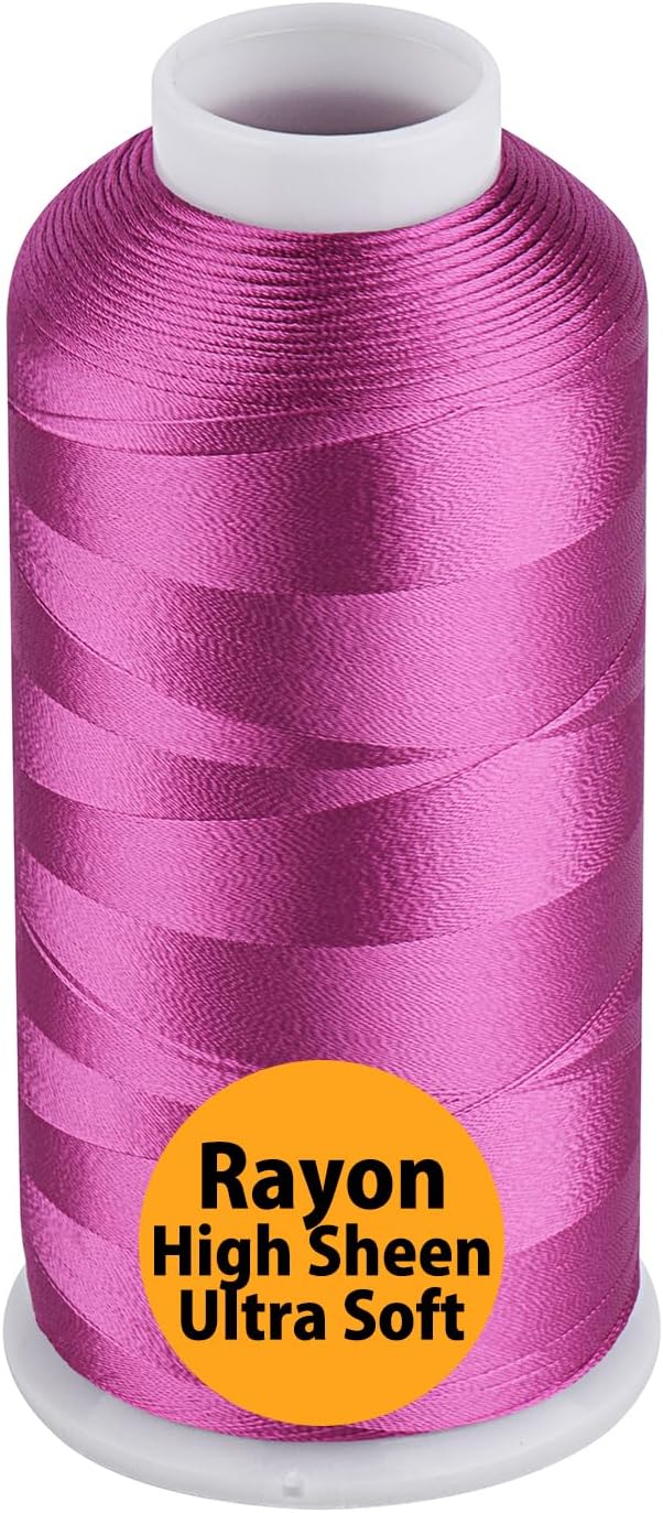 Simthread Rayon Embroidery Thread 5500 Yards, 40wt 100% Rayon Viscose for Commercial and Domestic Machines - Fuchsia 1110
