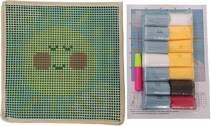 Yglnden Latch Hook Kits Rug Sunflower Crochet Yarn Cushion Colour Pre-Printed Canvas Rug Needlework DIY Hook and Latch Kit Christmas Home Decoration 30x30cm/12 X12inch
