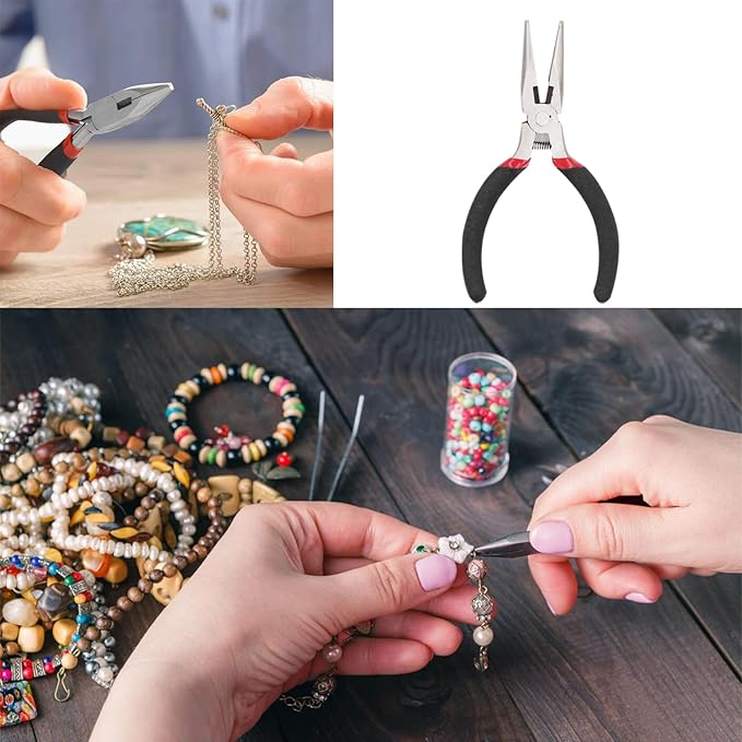 EuTengHao 1504Pcs Open Jump Ring and Lobster Clasps Kit Jewelry Making Repair Kit with Jewelry Pliers Tweezers (KC Gold)