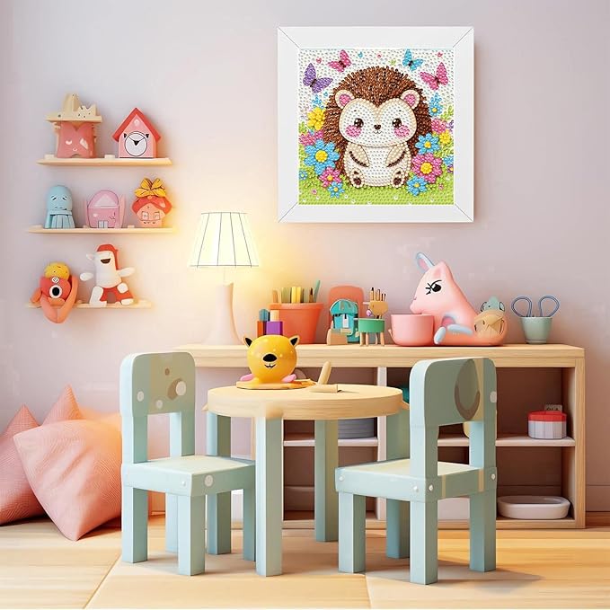 Dlylust Diamond Painting Kits for Kids Beginner - 4 Pack DIY 5D Full Drill Diamond Art Kits for Children, Cute Animals Round Crystal Rhinestone Gem Art Crafts Home Wall Art Decor 5.9 x 5.9 Inches