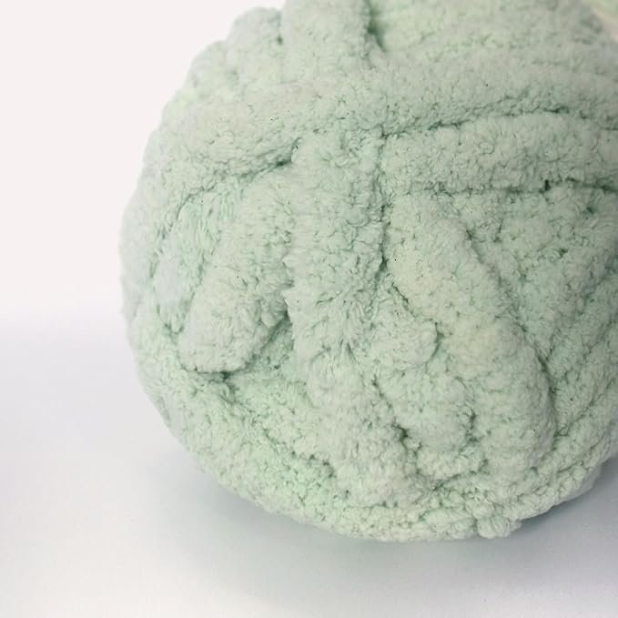 Grey Green Chunky Chenille Yarn for Crocheting Bulky Thick Fluffy Yarn for Knitting,Super Bulky Hand Blanket, Soft Plush Yarn Crochet Carpet/Scarf/Cushion/ 8 Jumbo Pack(63.76oz/197.68yd