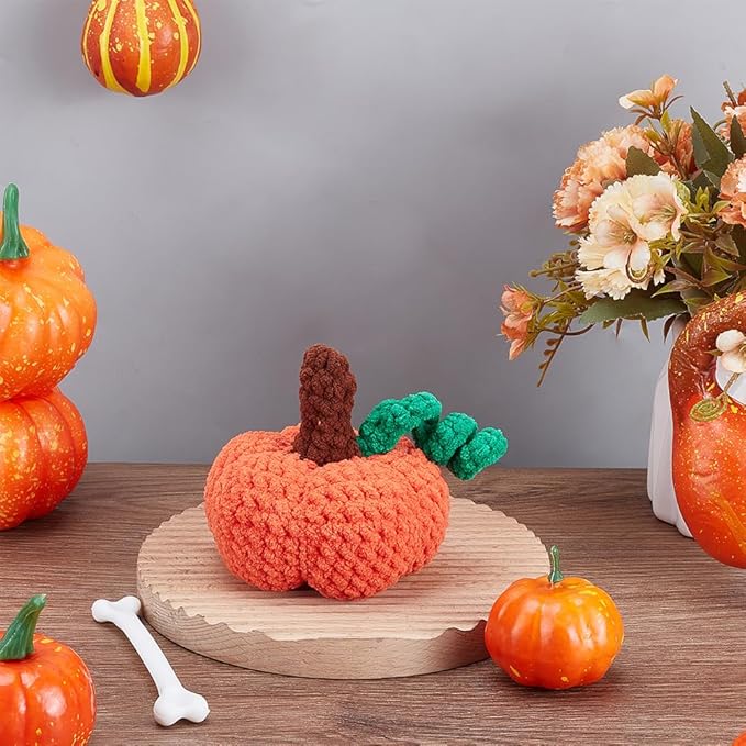 ORIGACH 2 Set Halloween Plush Pumpkin Crochet Kit for Beginners,Complete Crochet Starter Kit with Video Guide, Yarn & Tools, CrochetingGifts for Halloween Decor