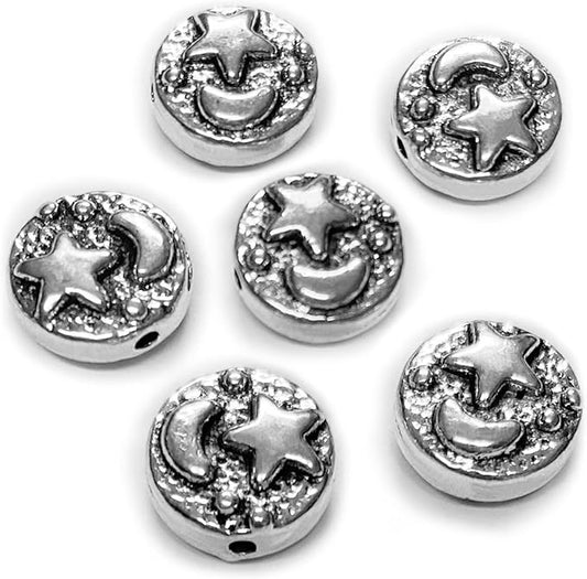Tibetan Silver Spacer 9mm Flat Beads for Jewelry Making Supplies for Adults Small Seed Bead for Necklace Earring Bracelet Making Kit Bulk Silver Jewelry Set 69pcs