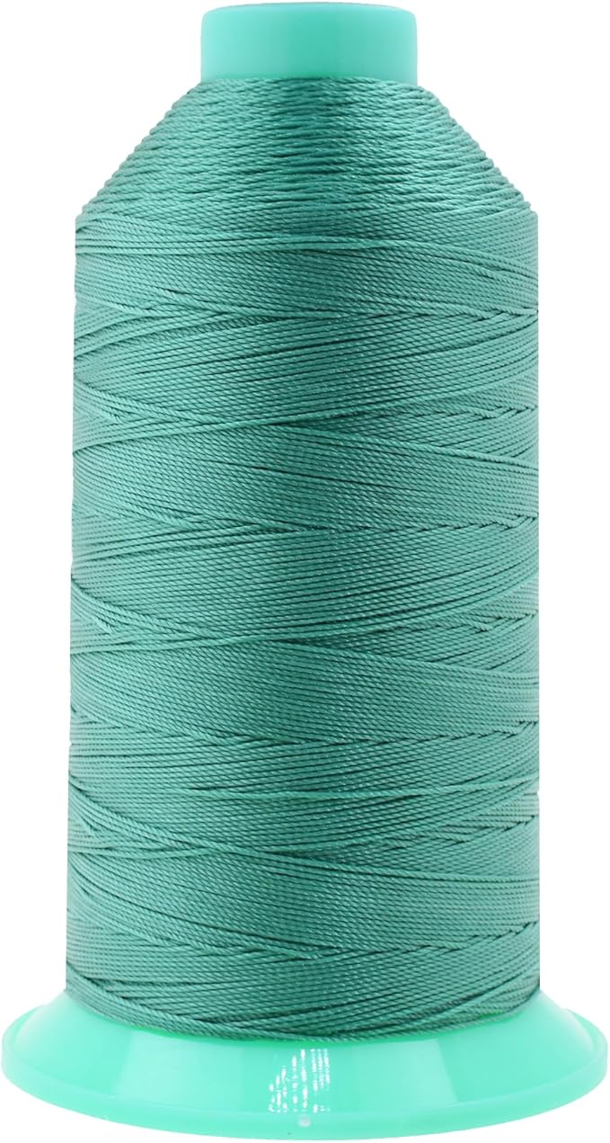Mandala Crafts Size 346 210D T350 Bonded Nylon Thread - Aquamarine 415 YDs Tex 350 Heavy Duty Sewing Threads for Leather, Jeans, Weaving, Outdoor Marine Upholstery