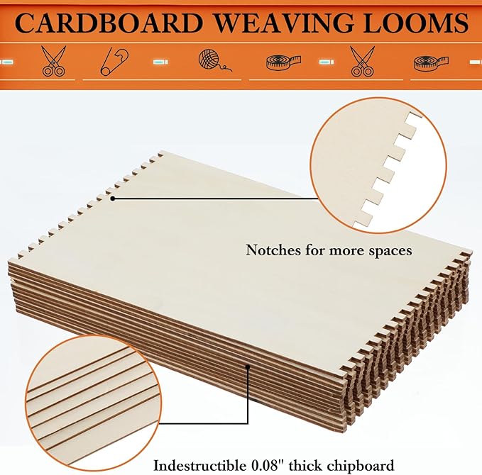 20 Pcs Beginners Wooden Loom Notched Weaving Loom Basket Weaving Tools for Kids Adult Art Craft Activity Jewelry Motor Skills Crochet Knitting Sewing Teaching Educational